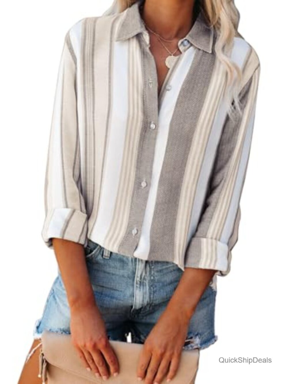 Linen Button Down Shirt Long Sleeve Collared Blouse Casual Work Top